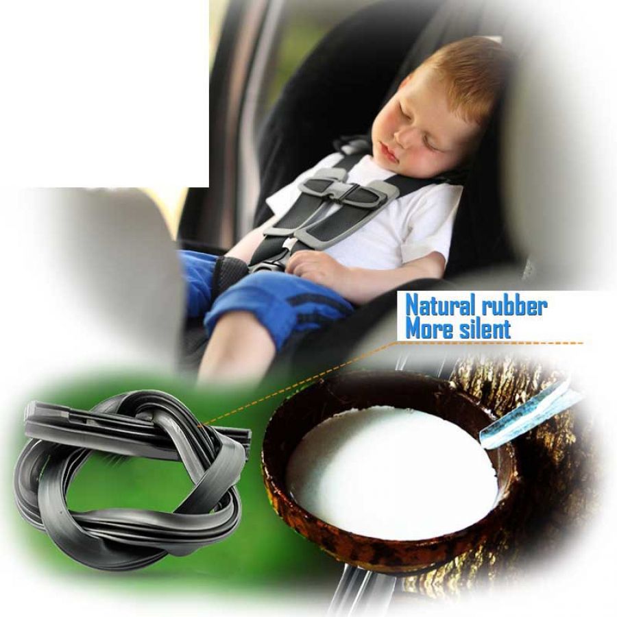 1 Pair Car Bracketless Windscreen Soft Rubber Wiper